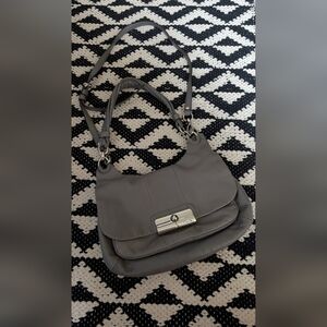 Coach Gray Leather Shoulder Bag